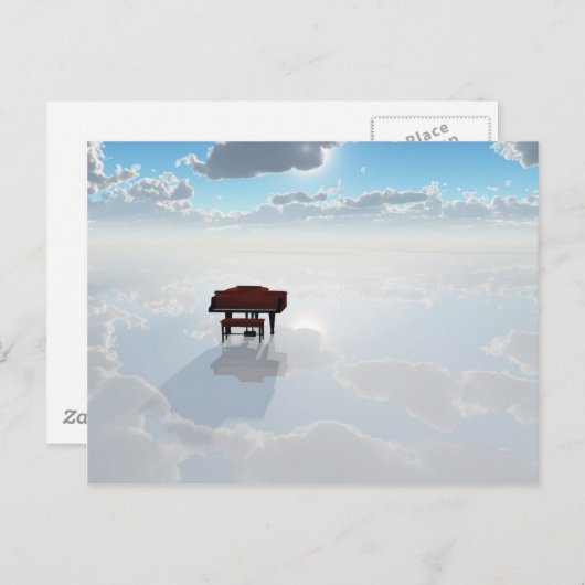 Piano in dramatische weiße Landschaft Postkarte (Vorne/Hinten)