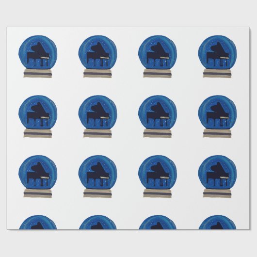 Piano in einem Schneeglobe Geschenkpapier (Flach)