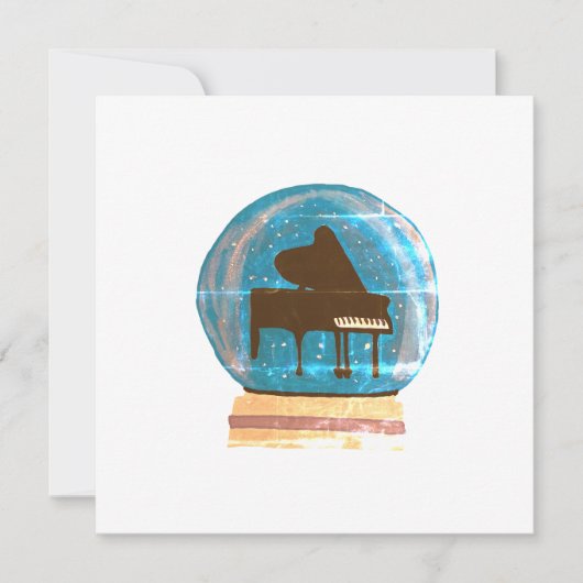 Piano in einem Schneeglobe Karte (Vorderseite)