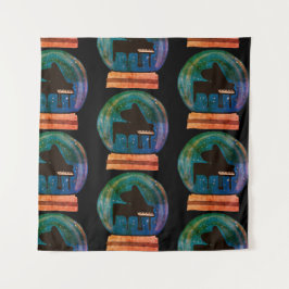 Piano in einem Schneeglobe Wandteppich