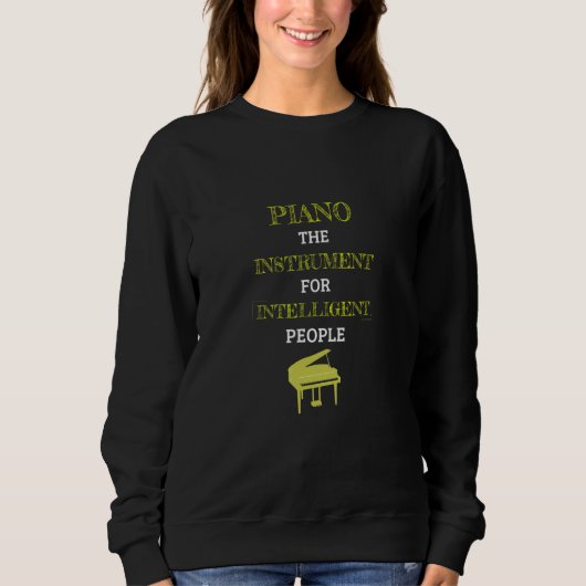 Piano Instrument For Intelligent People Retro Lime Sweatshirt (Vorderseite)