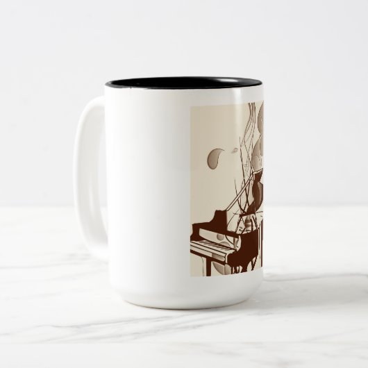 Piano-Kaffee-Tasse Zweifarbige Tasse (Vorderseite Links)