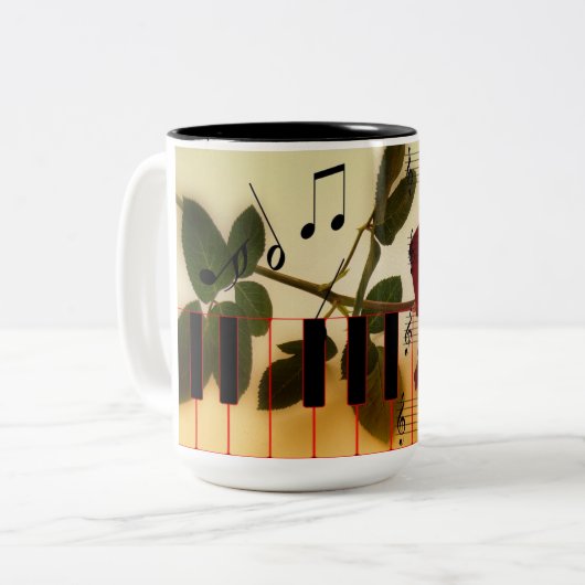 Piano-Kaffee-Tasse Zweifarbige Tasse (Vorderseite Links)