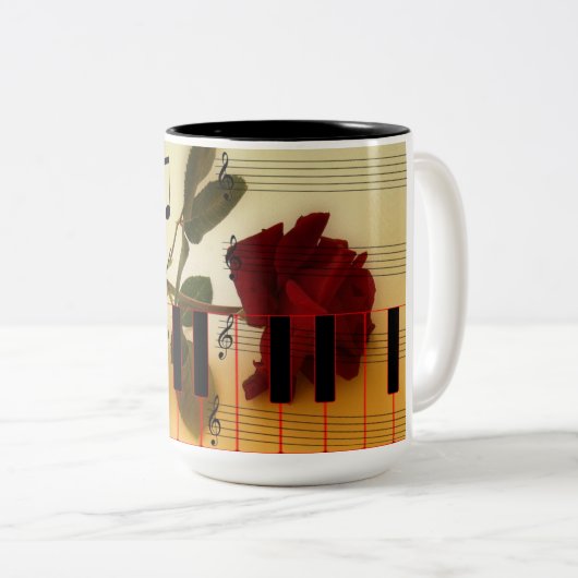 Piano-Kaffee-Tasse Zweifarbige Tasse (VorderseiteRechts)
