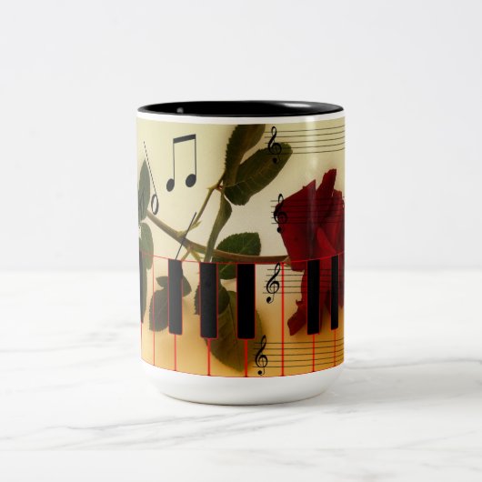 Piano-Kaffee-Tasse Zweifarbige Tasse (Mittel)