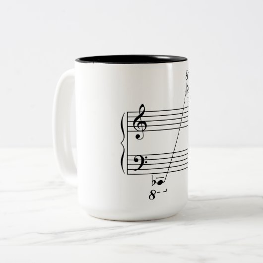 Piano-Kaffee-Tasse Zweifarbige Tasse (Vorderseite Links)