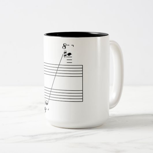 Piano-Kaffee-Tasse Zweifarbige Tasse (VorderseiteRechts)