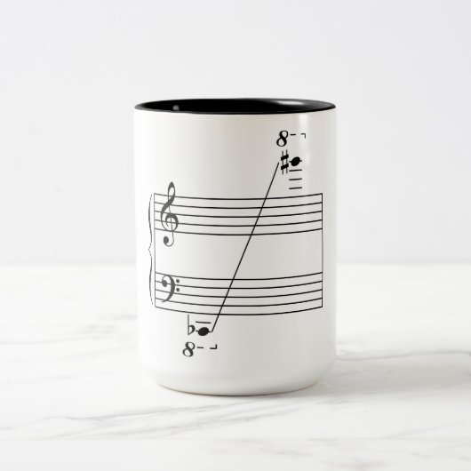 Piano-Kaffee-Tasse Zweifarbige Tasse (Mittel)