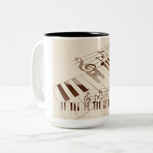 Piano-Kaffee-Tasse Zweifarbige Tasse (Vorderseite Links)