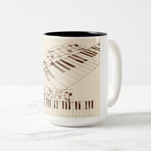 Piano-Kaffee-Tasse Zweifarbige Tasse (VorderseiteRechts)