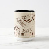 Piano-Kaffee-Tasse Zweifarbige Tasse (Mittel)