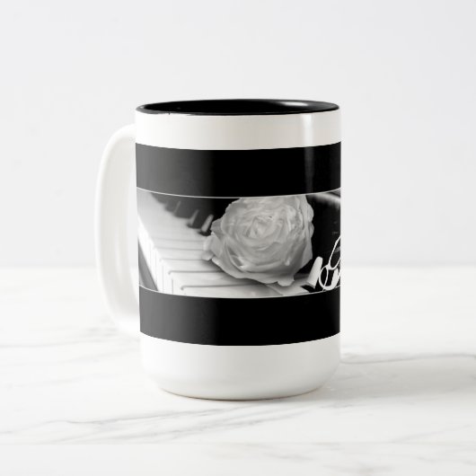 Piano - Kaffee, Tee-Tasse, Cup Zweifarbige Tasse (Vorderseite Links)