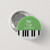 Piano Key Bester Klavierlehrer Weihnachten Grün Button (Vorne & Hinten)