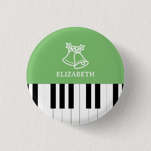 Piano Key Bester Klavierlehrer Weihnachten Grün Button (Vorderseite)