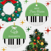 Piano Key Bester Klavierlehrer Weihnachten Grün