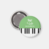 Piano Key Bester Klavierlehrer Weihnachten Grün Magnet (Vorderseite/Rückseite)