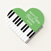 Piano Key Bester Klavierlehrer Weihnachten Grün Notizblock (Rückseite)
