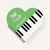 Piano Key Bester Klavierlehrer Weihnachten Grün Notizblock (Vorderseite)