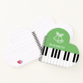 Piano Key Bester Klavierlehrer Weihnachten Grün Notizblock (Innenseite)