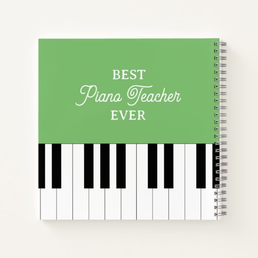 Piano Key Bester Klavierlehrer Weihnachten Grün Notizblock (Rückseite)