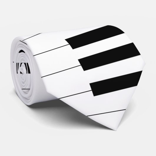 Piano Key Board Muster Neck Tie Krawatte (Gerollt)