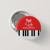 Piano Key Jingle Bell Frohe Weihnachts Rot Grün Button (Vorne & Hinten)