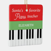 Piano Key Santa's Lieblings-Klavierlehrer Keramikornament (Rechts)