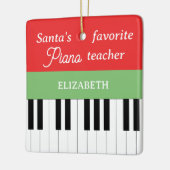 Piano Key Santa's Lieblings-Klavierlehrer Keramikornament (Links)