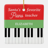 Piano Key Santa's Lieblings-Klavierlehrer Keramikornament (Rückseite)