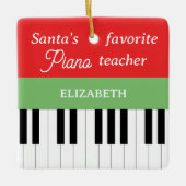 Piano Key Santa's Lieblings-Klavierlehrer Keramikornament (Vorderseite)