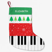 Piano Key Snowflake Weihnachtsbaum Kleiner Weihnachtsstrumpf (Vorderseite)