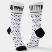 Piano Keyboard And Musical Notes Socken
