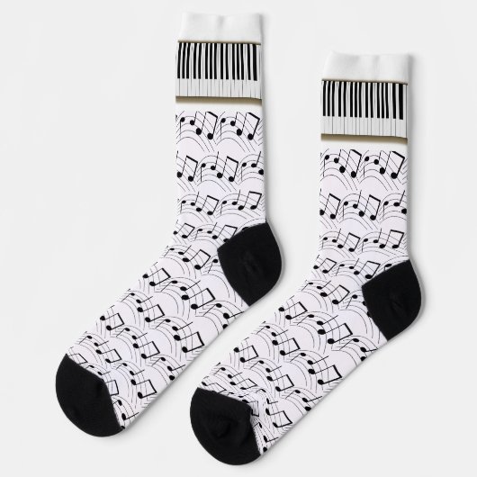 Piano Keyboard And Musical Notes Socken (Linkes Detail)