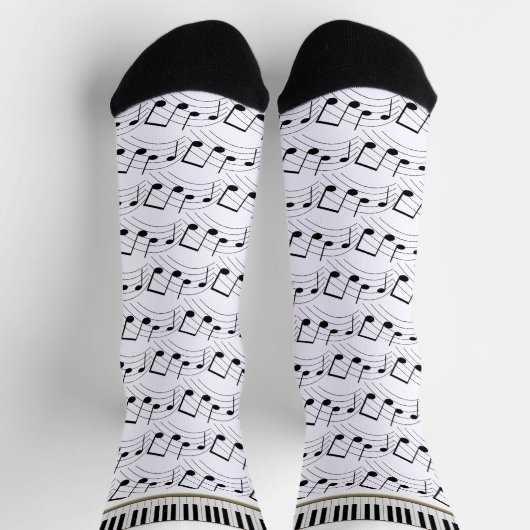 Piano Keyboard And Musical Notes Socken (Oben)