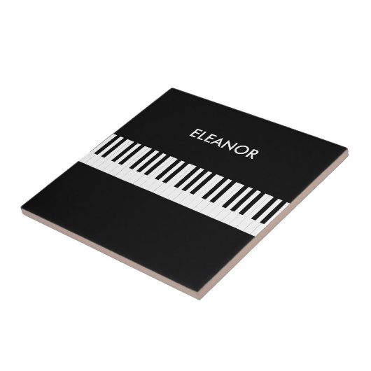 Piano Keyboard Black and White Keys Personalized Fliese (Seite)
