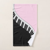 Piano Keyboard Black and White Music Design Pink Badhandtuch Set (Handtuch)