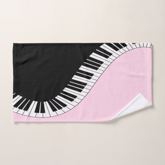 Piano Keyboard Black and White Music Design Pink Badhandtuch Set (Handtuch)