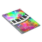 Piano Keyboard buntes Musikthema, Notizblock (Rechte Seite)