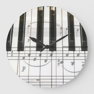 Piano Keyboard Clock Große Wanduhr