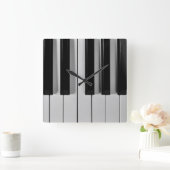 Piano Keyboard Custom Wall Clock Quadratische Wanduhr (Zuhause)