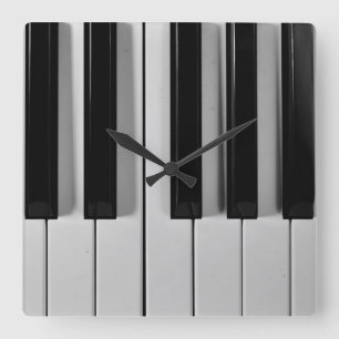 Piano Keyboard Custom Wall Clock Quadratische Wanduhr