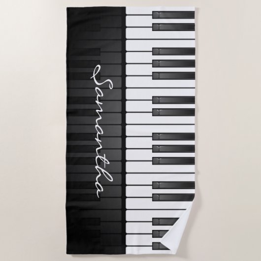 Piano Keyboard Design Beach Handtuch (Vorderseite)