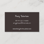 Piano Keyboard Doodle Music Teacher Business Cards Visitenkarte (Rückseite)