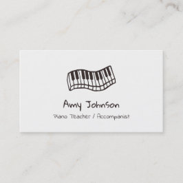 Piano Keyboard Doodle Music Teacher Business Cards Visitenkarte