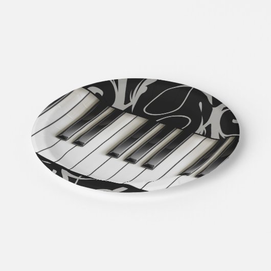 Piano Keyboard Erwägungsgrund (Empfang) Pappteller (Schrägansicht)