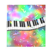Piano Keyboard farbiges Musikthema Notizblock (Vorderseite)