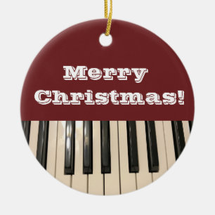 Piano Keyboard Foto Weihnachten Keramik Ornament