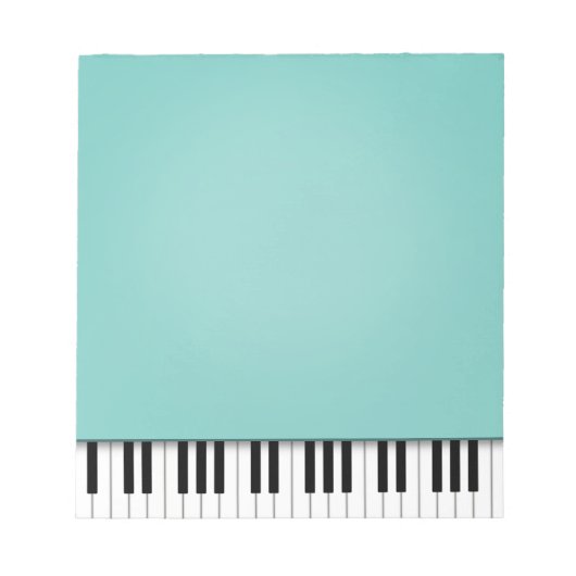 Piano Keyboard Fun Aqua 5,5x6 Musik Notizblock (Vorderseite)