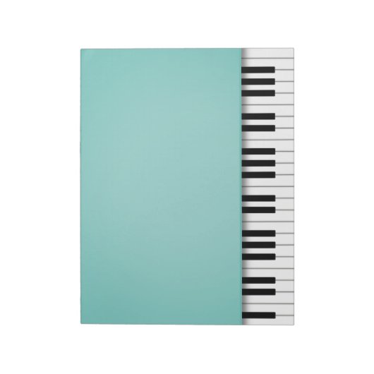 Piano Keyboard Fun Aqua 8.5x11 Musik Notizblock (Rotiert)