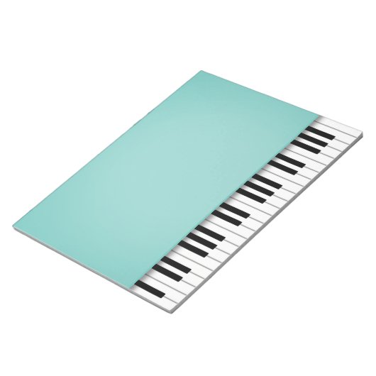 Piano Keyboard Fun Aqua 8.5x11 Musik Notizblock (angewinkelt)